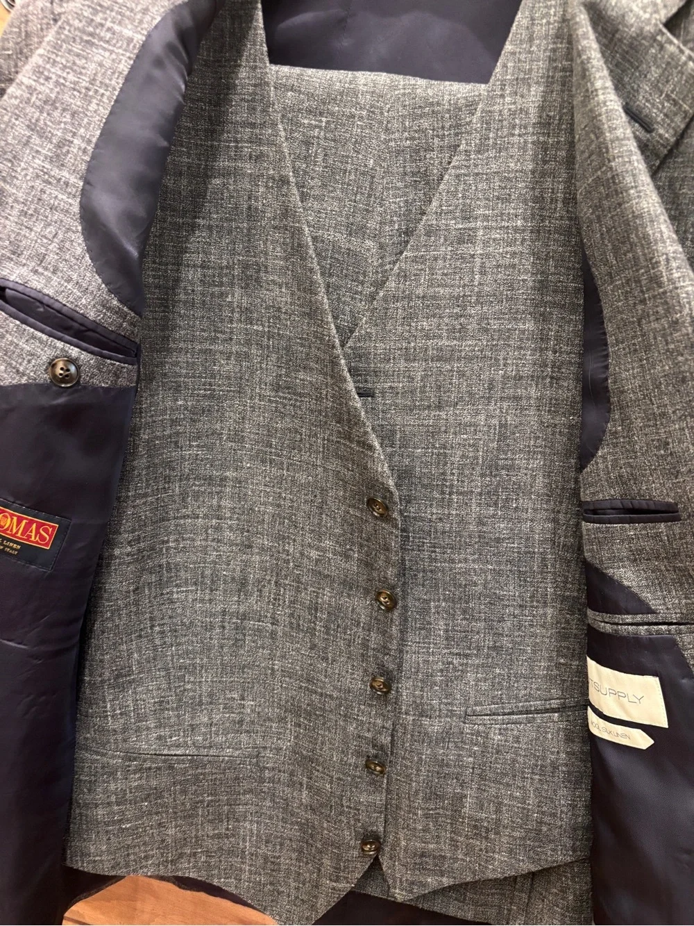 Suitsupply Gray Textured Two-Button Blazer
